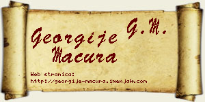 Georgije Macura vizit kartica